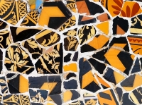 Mosaic Detail in park Guell in Barcelona, spain